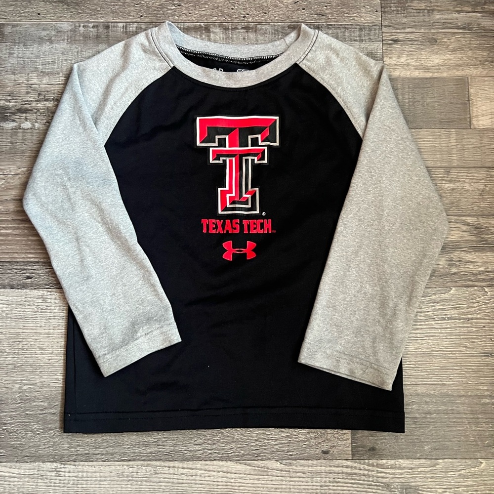 Under Armour Kids Texas Tech Black and Gray Long Sleeve Tee